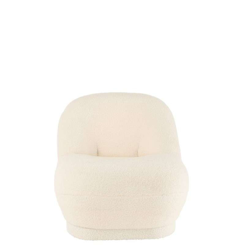 Fauteuil en tissu bouclé BARMINE (Blanc cassé)