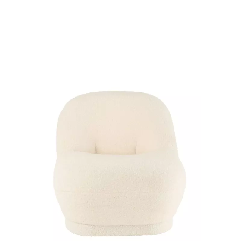 Fauteuil en tissu bouclé BARMINE (Blanc cassé)