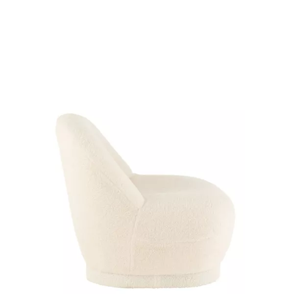 Fauteuil en tissu bouclé BARMINE (Blanc cassé)