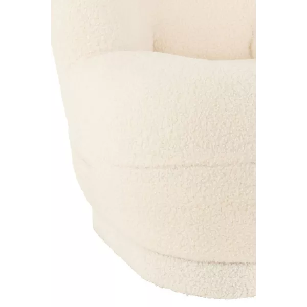 Fauteuil en tissu bouclé BARMINE (Blanc cassé)