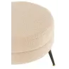 Pouf rond en tissu bouclé sur pieds en métal noir BARMINE (Beige)