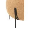 Pouf boule sur pied en tissu bouclé DAISY (Camel)