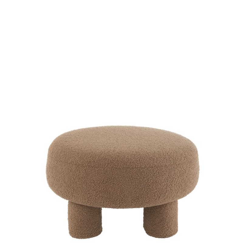 Pouf boule sur pied en tissu bouclé ESKA (Marron)