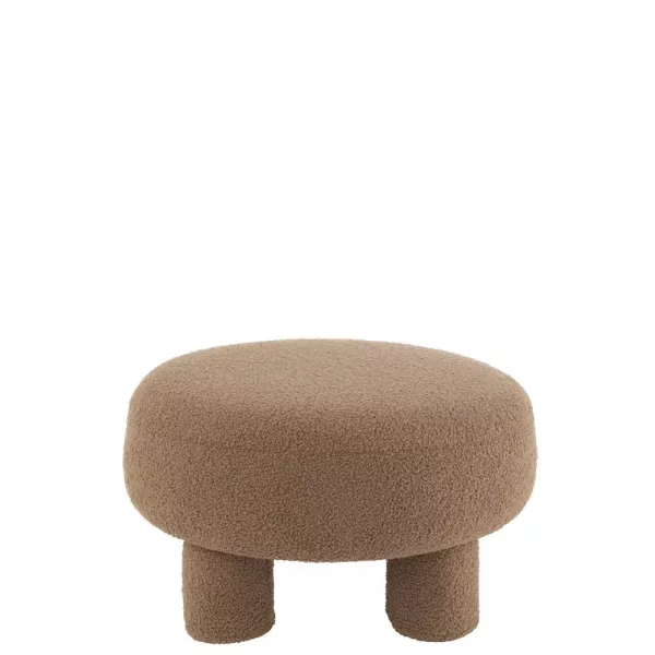 Pouf boule sur pied en tissu bouclé ESKA (Marron)