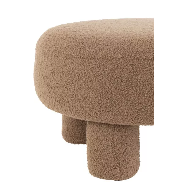 Pouf boule sur pied en tissu bouclé ESKA (Marron)