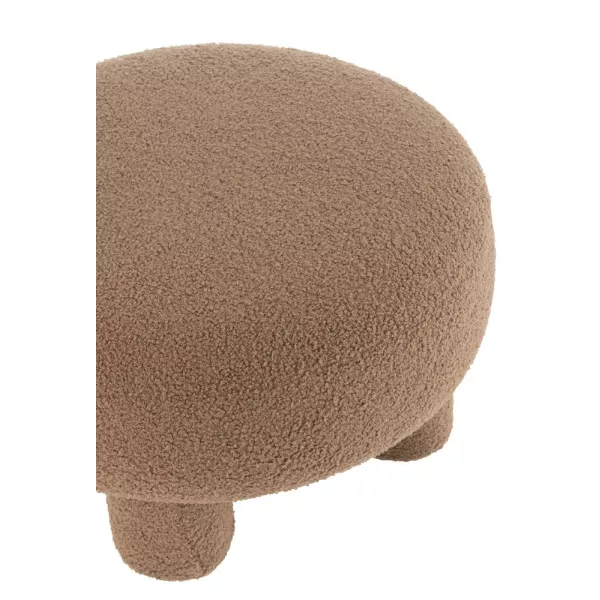 Pouf boule sur pied en tissu bouclé ESKA (Marron)