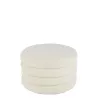 Pouf rond en tissu bouclé MARTAL (Blanc cassé)