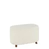 Pouf de rangement avec coffre en tissu bouclé MARTAL (Blanc cassé)