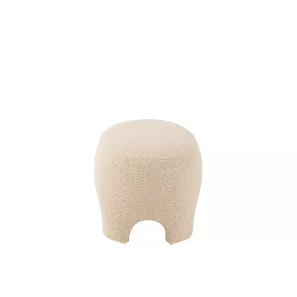 Pouf sur pieds en textile tricoté GISOU (Blanc cassé)