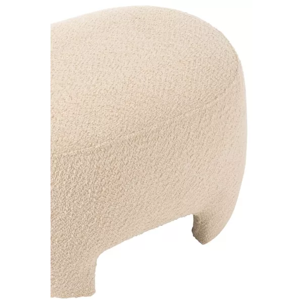 Pouf sur pieds en textile tricoté GISOU (Blanc cassé)