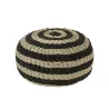 Pouf rond à rayures CROUPS (Noir, naturel)