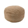 Pouf rond en tissu motifs carrés Intérieur/Extérieur OULON (Marron)