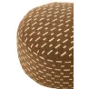 Pouf rond en tissu motifs traits Intérieur/Extérieur OULON (Marron)