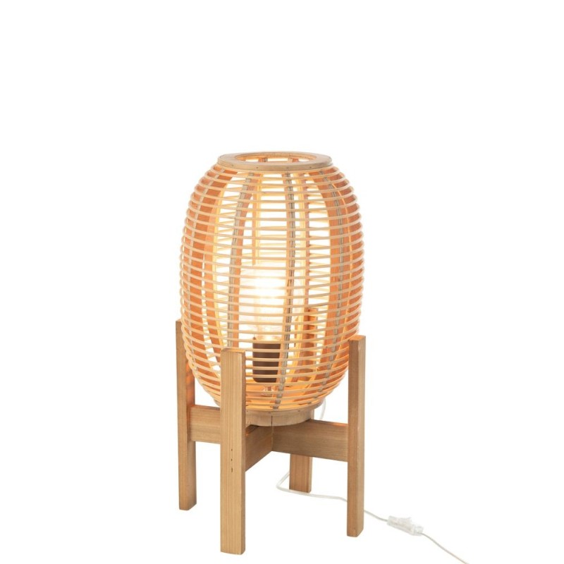 Lampadaire en bois et bambou JARMIN (Naturel)