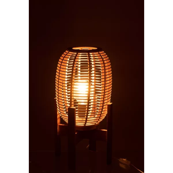 Lampadaire en bois et bambou JARMIN (Naturel)