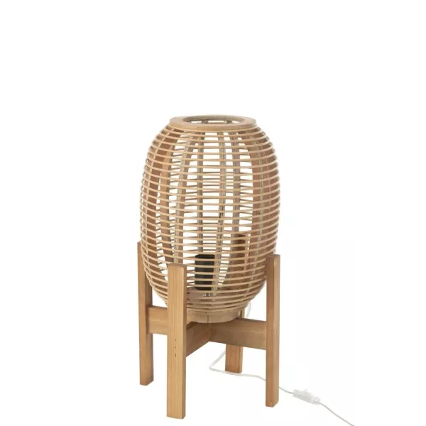 Lampadaire en bois et bambou JARMIN (Naturel)