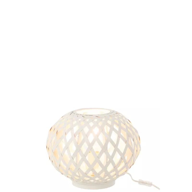 Lampe de table en bambou RICHOU (Blanc)