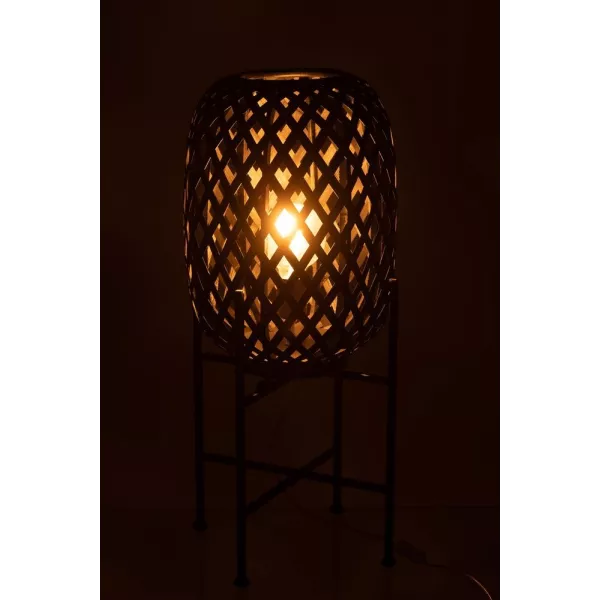 Lampadaire en bambou et métal noir RICHOU (Noir)