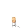 Lampadaire en bambou et métal noir (H53cm) MARTOU (Naturel)