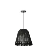 Lampe suspendue en jute (H40cm) FREDERIKA (Noir)