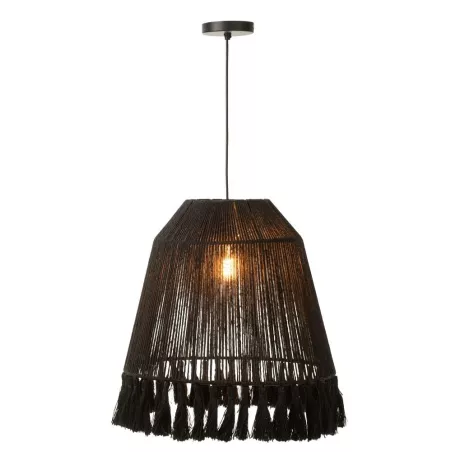 Lampe suspendue en jute (H53cm) FREDERIKA (Noir)