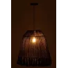 Lampe suspendue en jute (H53cm) FREDERIKA (Noir)