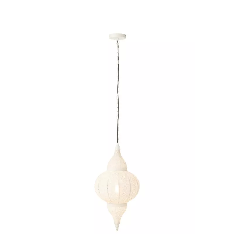 Lampe suspendue en métal (H65cm) ALADIN (Blanc)