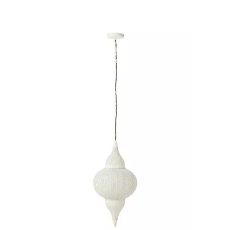 Lampe suspendue en métal (H65cm) ALADIN (Blanc)