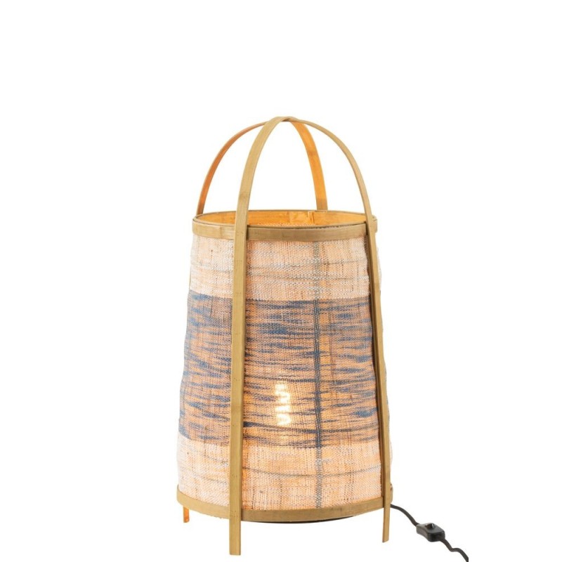 Lampe à poser en bambou TUPAN (Bleu, Naturel)