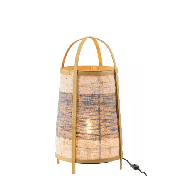 Lampe à poser en bambou TUPAN (Bleu, Naturel)