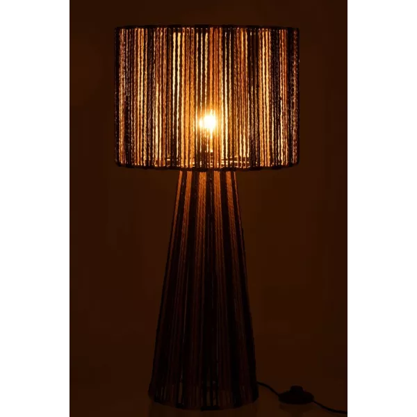 Lampe à poser en fibres naturelles BIVES (Noir, naturel)