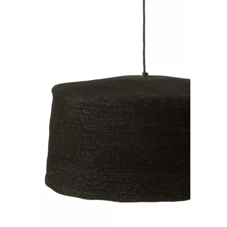 Set de 3 lampes suspendues en fibres naturelles JUJU (Noir)