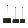 Set de 3 lampes suspendues en fibres naturelles JUJU (Noir)