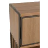 Armoire 5 niches 2 tiroirs en bois et métal ZAZI (90x120,5 cm) (Naturel, noir)