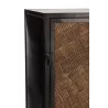 Armoire bar en bois de manguier et métal MIZO (90x160,5 cm) (Marron, noir)