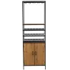 Armoire pour bouteilles et verres en bois et métal CABIN (60x180 cm) (Naturel, noir)