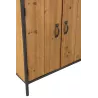 Armoire pour bouteilles et verres en bois et métal CABIN (60x180 cm) (Naturel, noir)