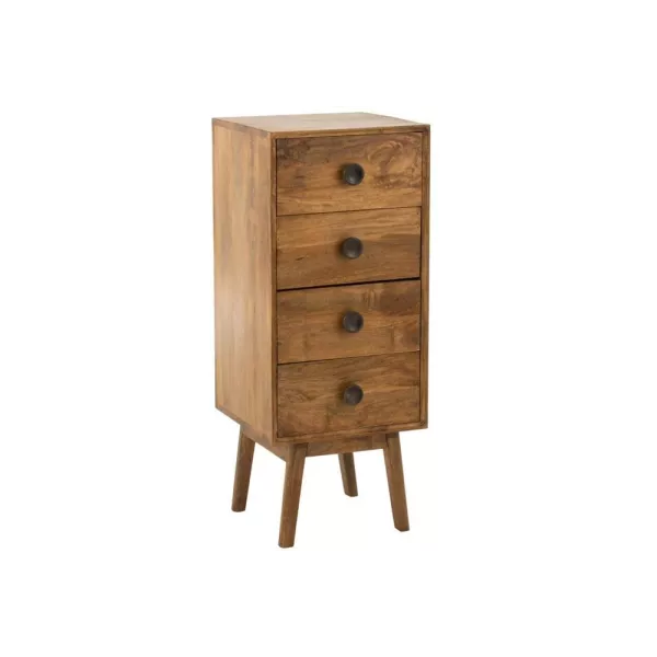 Armoire 4 tiroirs en bois de manguier PEROT (40x88 cm) (Marron)