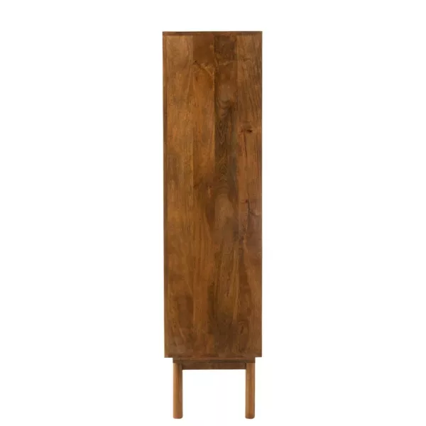 Armoire 4 portes en bois de manguier PEROT (104x158 cm) (Marron)