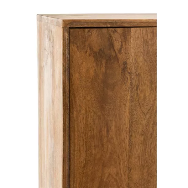 Armoire 4 portes en bois de manguier PEROT (104x158 cm) (Marron)