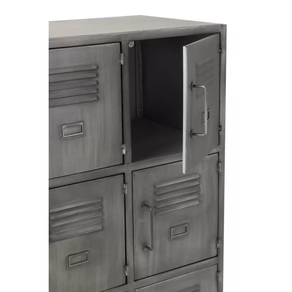 Armoire 9 portes en métal JOUBY (86x113,5 cm) (Argent)