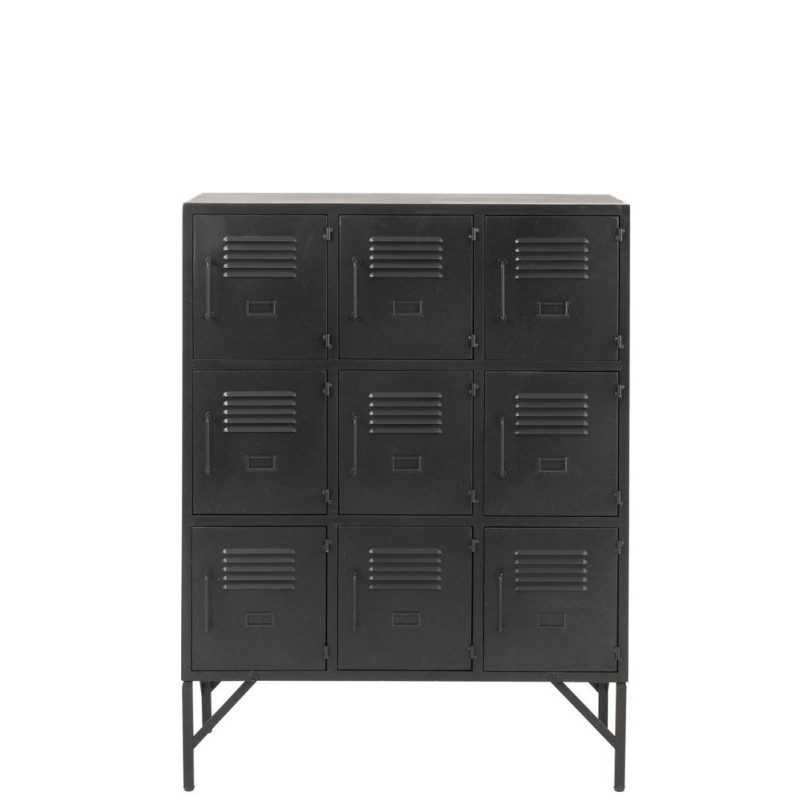 Armoire 9 portes en métal JOUBY (86x113,5 cm) (Noir)