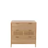 Commode 3 tiroirs en bois et rotin PAWAL (90x90 cm) (Naturel)