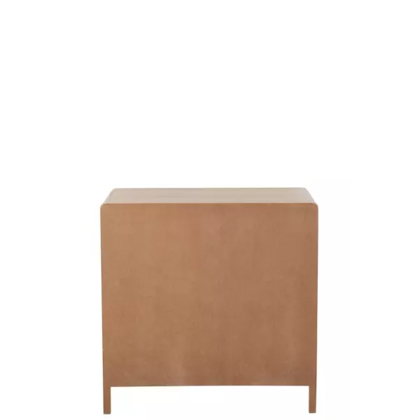 Commode 3 tiroirs en bois et rotin PAWAL (90x90 cm) (Naturel)