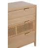 Commode 3 tiroirs en bois et rotin PAWAL (90x90 cm) (Naturel)