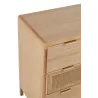 Commode 3 tiroirs en bois et rotin PAWAL (90x90 cm) (Naturel)