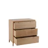 Commode 3 tiroirs en bois et rotin PAWAL (90x90 cm) (Naturel)