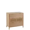 Commode 3 tiroirs en bois et rotin PAWAL (90x90 cm) (Naturel)