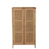 Armoire 2 portes en bois et rotin PAWAL (80x140 cm) (Naturel)