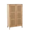 Armoire 2 portes en bois et rotin PAWAL (80x140 cm) (Naturel)